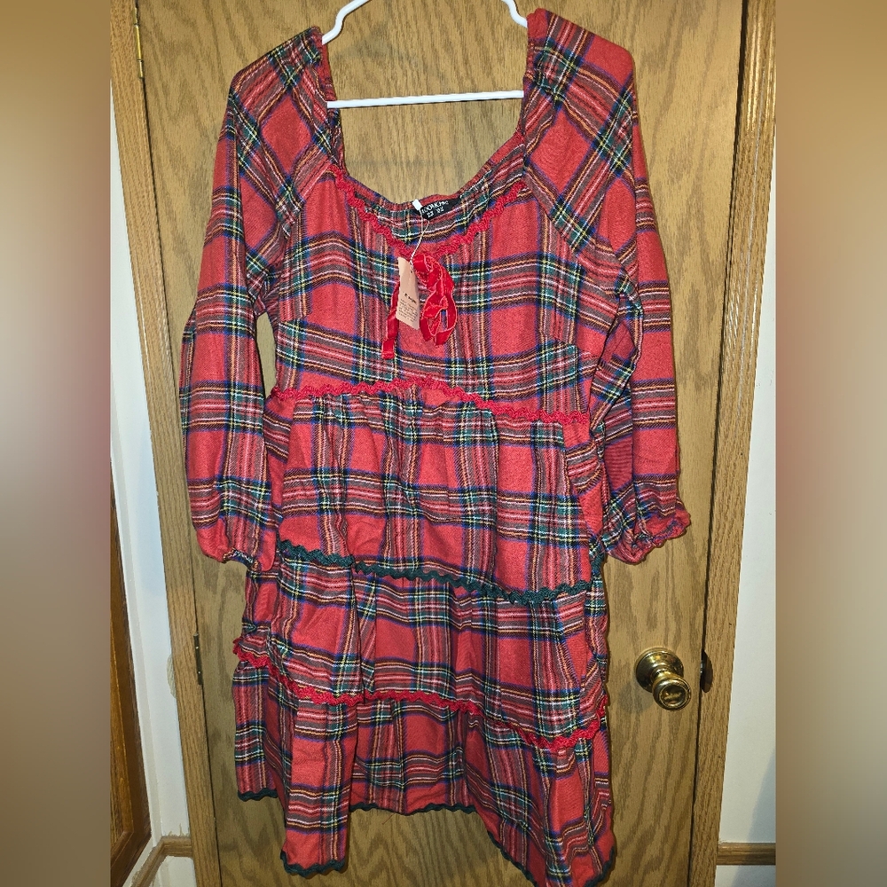 BloomChic Red Plaid Dress